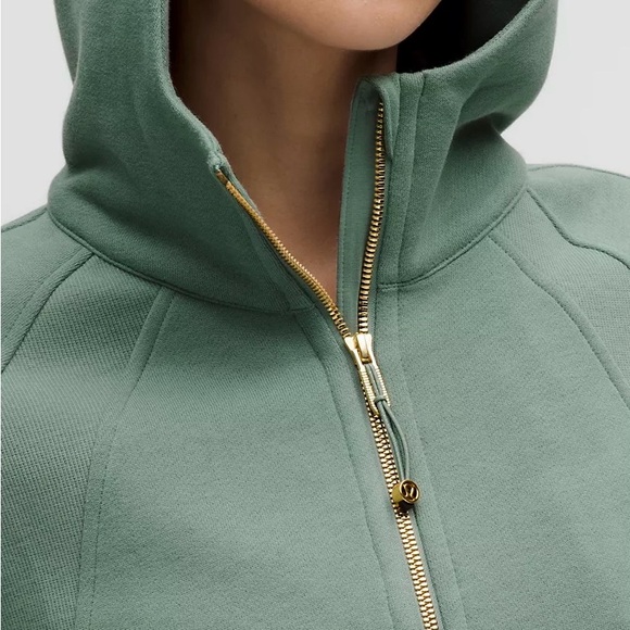 Lululemon Scuba Oversized Half zip Hoodie Crater Blue with Gold Zipper XS/S - Picture 3 of 6